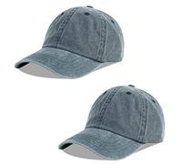 LANGZHEN Gorra de béisbol unisex 100% algodón en denim desgastado ajustable para hombres y mujeres, gris, Talla única