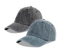 LANGZHEN Neutral Gorra de béisbol Vaquero de algodón Lavada ordinaria Gris Ajustable Gorra de papá, del Mismo tamaño