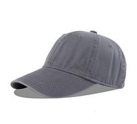 LANGZHEN Neutral Lavado Retro Agujero de algodón Ajustable Sombrero de Padre sólido, Gorra de béisbol clásica Lavada con Agua para Hombres y Mujeres (Gris)