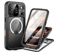 Lanhiem para Funda iPhone 17 Pro MAX Impermeable IP68, Magnética Carcasa 360 Grados Antigolpes Robusta Militar Compatible MagSafe Completa Estanca Antipolvo Acuatica con Protector Pantalla,Negro