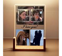 LANHUIYY Marco de Fotos LED Personalizado, fotos de parejas, bodas, familias, cristales de portada de canciones.regalos personalizadoscon