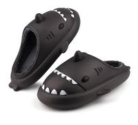 Lanivic Pantuflas de Invierno para Hombre Mujer Peluche Tiburón Zapatillas de Estar por Casa Impermeable Antideslizante Shark Interior Slippers