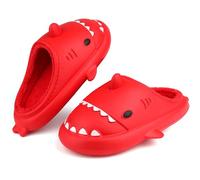 Lanivic Pantuflas de Invierno para Hombre Mujer Peluche Tiburón Zapatillas de Estar por Casa Impermeable Antideslizante Shark Interior Slippers