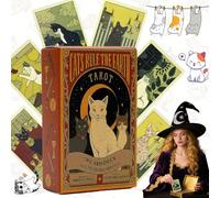lankai Baraja Tarot, Tarot Cartas,Cartas del Tarot - Los Gatos Gobiernan La Tierra, Tarot De Aprendizaje, Baraja De 78 Cartas para Amantes De Los Felinos, Juego De Adivinación