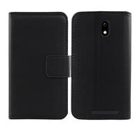 Lankashi Genuino Cuero Funda Carcasa Protección De Piel para TTfone TT20 Smart 3G 4" Flip Folio Billetera Cover Book Wallet Premium Leather Case (Negro)