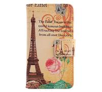 Lankashi PU Flip Billetera Funda De Carcasa Cuero Case Protective Cover Piel para Blackberry Key2 / Key 2 LE (Yellow Tower Design)