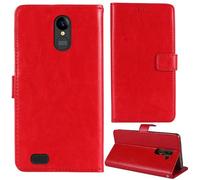 Lankashi Soporte Funda Carcasa Protección De Piel para SPC Zeus 4G / SPC Zeus 4G Pro 5.5" Flip Folio Billetera PU Cuero Cover Book Wallet Leather Case (Rojo)