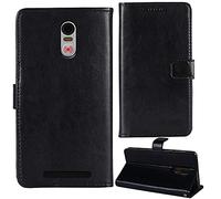 Lankashi Soporte Funda Carcasa Protección De Piel para Swissvoice G50 5" Flip Folio Billetera PU Cuero Cover Book Wallet Leather Case (Negro)