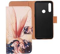 Lankashi TPU Silicona Shell Flip Billetera Funda De Carcasa Cuero Case Protective Cover Piel para Alcatel 1 SE 2020 / TCL 5030D (Wing Girl Design)