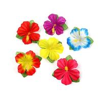 Lankater 24pcs Artificial Flor del Hibisco Tropical Flores Simulación De Jungle Party Beach Party Decor Bricolaje