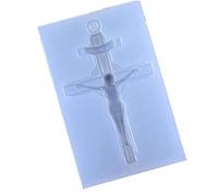 Lankater Molde De Silicona 1pc, Jesús Cruz De DIY Que Hace Joyería Herramientas, Suministros Resina De Epoxy De Moldes a Mano Cristalina del Pastel De Pasta De Azúcar