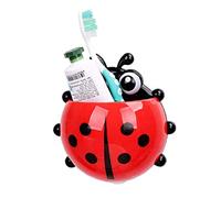 Lankater Soporte para Cepillo de Dientes de Mariquita de Dibujos Animados Pasta de Dientes Gadgets de baño Organizador de Almacenamiento con Ventosa Color Aleatorio