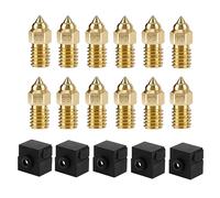 LANKEGU 12 boquillas de latón y 5 calcetines de silicona para Ender 3 V3 SE, Ender 5 S1, piezas de impresora 3D Kit de boquillas M6 de alta velocidad de 0,4 mm para Ender 3 V3 SE, Ender 5 S1, Ender 7