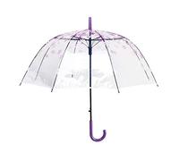 Lanker Paraguas transparente, claro burbuja cúpula Birdcage Stick Umbrella a prueba de viento Medio plegable automático para mujeres Niños Boda Viajes Fiesta Camping Decoración del hogar Paraguas