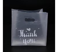 Lanko 50 Piezas Bolsa de Regalo de PláStico Thank You Bolsa de Compras de PláStico con Asa Bolsa de Regalo de Fiesta de Boda de Navidad Pastel Caramelo PequeñO