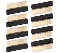 Lanko 8 unidades, 2 x 20 (40 ), cabezal apilable hembra extra alto de 0,1 puntas para EIN + / B + / Pi 2 / Pi 3 cabeza extra alta