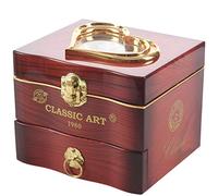 Lanko Caja de música clásica giratoria de piano para bailarina, caja de joyería de plástico, para niñas, mecanismo de música, color rojo