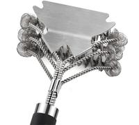 Lanko Cepillo de parrilla y raspador sin cerdas - Cepillo de barbacoa seguro para parrilla - Limpiador de parrilla de acero inoxidable - Accesorios de piezas de parrilla