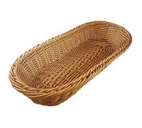 Lanko Cesta ovalada de mimbre tejida para pan, cesta de almacenamiento de 14 pulgadas para alimentos, frutas, cosméticos, mesa y baño