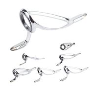 Lanko Kit de ReparacióN de CañA de Pescar Kit de ReparacióN de Punta de CañA de FundicióN Giratoria GuíAs de CañA de Pescar Juego de Repuesto Anillo de CeráMica de Acero