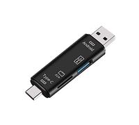 Lanko Lector de tarjetas OTG multifuncional 5 en 1 Micro-SD/SD/lector USB compatible con TF Android tipo C teléfono/computadora/tipo C universal