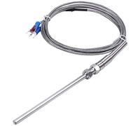 Lanko Sonda de temperatura de acero Pt100 RTD Sensor Cable 2M 98mm 3 hilos -50~400 Celsius