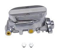 Lanliuhui Store Cilindro maestro freno plano cromado 1 pulgada de diámetro y puertos de 9/16" y 1/2", compatible con Corv*ette motores