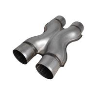 Lanliuhui Store Sistema escape salida Adaptador punta silenciador aluminizado doble universal Conector de tubo de escape de cuatro vías(2.5inch Dual)