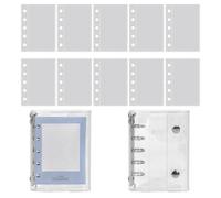 Lanmijia Cuaderno de Hojas Sueltas con Cubierta de PVC Transparente 5 Anillos - Hojas A4 Rayadas Para Carpeta 10 Páginas | Para Manualidades, Viajes en Avión y Álbum de Recortes