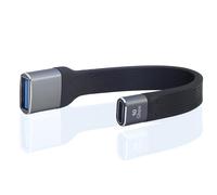 LANMINGLEL 10Gbps USB 3.1 cable de datos suave plano 100W USB A hembra a tipo C cable hembra 4K@60Hz Cable corto USB C para teléfono portátil, PowerBank, cámara 13cm (USB A/F a C/F)