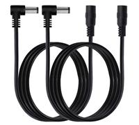 LANMINGLEL 90 grados DC 5,5 mm x 2,5 mm Cable de alimentación, 12 V/24 V 5525, cable de extensión macho 5525, cable de 16 AWG DC para cámara de seguridad, tira LED, vigilancia, 2 unidades (hembra a