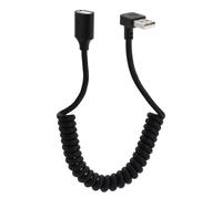 LANMINGLEL 90 grados USB 2,0 macho a hembra Cable de bobina USB Cable de muelle USB 2,0 Cable de extensión USB retráctil Cable de transmisión de datos USB para impresoras, cámaras (ángulo abajo)
