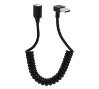 LANMINGLEL 90 grados USB 2.0 macho a hembra Cable de bobina USB Cable de muelle USB 2.0 Cable de extensión USB retráctil Cable de transmisión de datos USB para impresoras, cámaras (ángulo arriba)