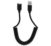 LANMINGLEL 90 grados USB 2.0 macho a hembra Cable de bobina USB Cable de muelle USB 2.0 Cable de extensión USB retráctil Cable de transmisión de datos USB para impresoras, cámaras (recto)