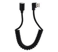 LANMINGLEL 90 grados USB 2.0 macho a hembra Cable de bobina USB Cable de muelle USB 2.0 Cable de extensión USB retráctil Cable de transmisión de datos USB para impresoras, cámaras (derecha)