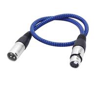 LANMINGLEL Cable corto XLR de metal para micrófono XLR HiFi Cable XLR de 3 pines macho a 5 pines hembra de nailon trenzado para altavoces, micrófonos, iluminación de escenarios y más (0,5 m)