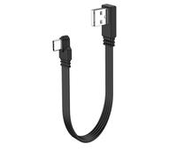 LANMINGLEL Cable USB 2.0 corto plano de 90 grados, enchufe USB a tipo C macho Cable de datos plano y flexible de 480 Mbps, para teléfonos, tabletas, ordenadores portátiles de 30 cm (ángulo izquierdo)