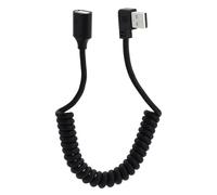 LANMINGLEL Cable USB 2.0 Retráctil 90 Grados Macho a Hembra - Cable de Bobina y Muelle Para Transmisión de Datos - Compatible Con Impresoras y Cámaras (Izquierda)