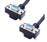 LANMINGLEL Cable VGA de 90 grados 15 pines VGA para monitor VGA a VGA 1080P VGA cable alargador para monitor proyector ordenador (hembra a hembra)