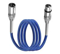 LANMINGLEL Cable XLR, Cable de micrófono XLR de 3 pines, Cable XLR macho a hembra con resorte metálico, para grabaciones de estudio, mezcladores de audio, iluminación de escenario, azul (1.5M)