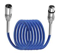 LANMINGLEL Cable XLR, cable de micrófono XLR de 3 pines, muelle de metal XLR macho a hembra, para grabaciones de estudio, mezcladores de audio, iluminación de escenarios, azul (3 m)