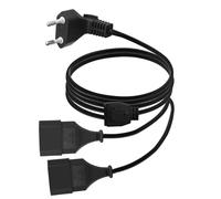 LANMINGLEL Extensión de alimentación Euro 2 en 1 a 90 Grados, Enchufe Euro Tipo C sobre Doble Toma Euro Tipo C, extensión Enchufe Euro 0,75 mm² MAX. 2.5A / 250V para TV, Ordenador (0.5M)