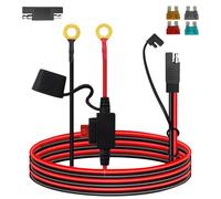 LANMINGLEL SAE a Terminal de Anillo O con Cable de Fusible de 10A, 2-Pin Cable de Batería de Desconexión Rápida SAE, con Adaptador de Inversión de Polaridad Panel Solar para Panel Solar Automotriz