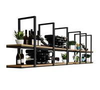 Lanmmraifc Estante Colgante para Techo, Estante para Guardar ollas y sartenes de Cocina, Estructura metálica Negra, estantería Flotante suspendida para restaurantes, Bares y Balcones.(150x30x80cm)