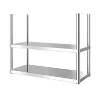 Lanmmraifc Estantes flotantes de Techo, Expositor Colgante de Acero Inoxidable 304, Estante de Cocina de 2 Niveles con Soporte para macetas para Restaurante, Bar y balcón.(90x35x80cm)