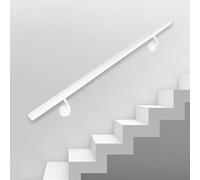 Lanmmraifc Pasamanos de Escalera Blanco de 30 a 600 cm, pasamanos de Seguridad para Pared, pasamanos de Hierro galvanizado Antideslizante para escalones de Interior y Exterior.(300cm)