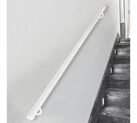 Lanmmraifc Pasamanos de Escalera Redondo Blanco, pasamanos de Escalera Industrial de Hierro Forjado para Montaje en Pared en Interiores y Exteriores, Kit de Barra de Seguridad.(240cm)