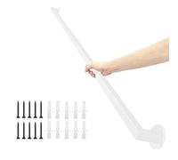 Lanmmraifc Pasamanos para escaleras, Kit Completo de pasamanos para escaleras de Interior y Exterior de 30 a 600 cm, de Metal Blanco, con Tubo Cuadrado(300cm)