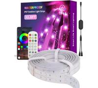 Lanmonlily Tira de LED para exteriores de 10 m, tira de LED IP67 para exteriores, control de aplicaciones, modo música, Smart 24 V, para terraza, jardín, porche, balcón (RGB+W)
