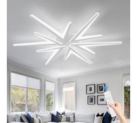 Lanmorn Lámpara Techo Salón Led Regulable con Mando a Distancia, 92cm Plafon Led Techo, Luces de Techo 72w LED 6800lm, Blanco